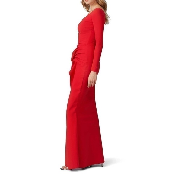 Chita Boni Kimina Gown Elegant Red One-Shoulder Dress size 48 or US size 12 - Picture 4 of 13